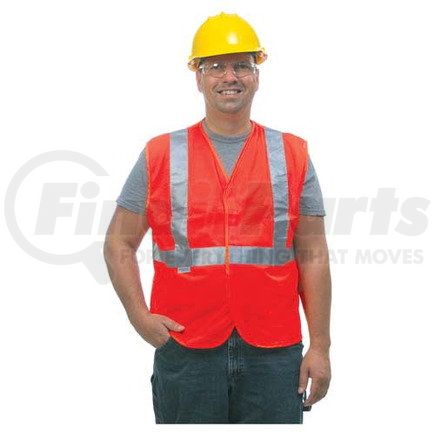 JJ Keller 28783 GloWear Type R Class 2 Safety Vest - Mesh, Hook & Loop Closure, 1 Pocket - Orange, Small/Medium