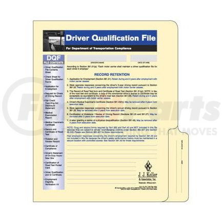 832 by JJ KELLER - Driver Qualification File Folder - For Two-Copy ...