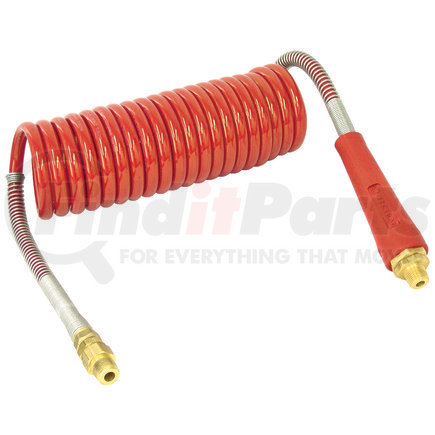 Tectran 20070 Air Brake Hose Assembly - ArmorFlex HD ArmoCoil, Red, 15 ft., with Handles