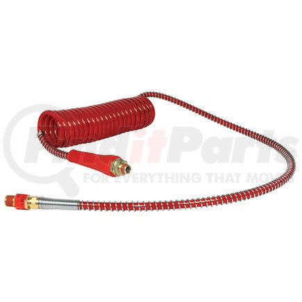 Tectran 20066 Air Brake Hose Assembly - ArmorFlex HD ArmoCoil, Red, 15 ft., with Handles