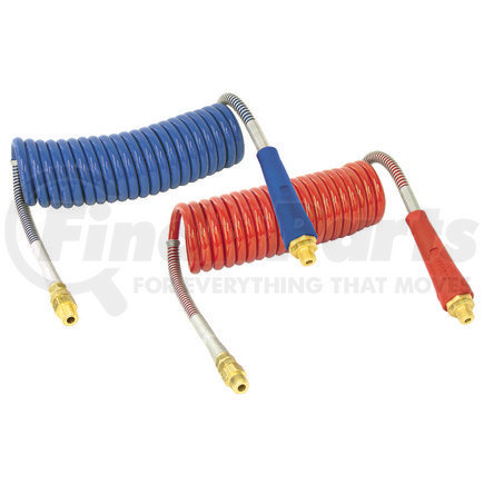 Tectran 20124 Air Brake Hose Assembly - ArmorFlex HD ArmoCoil, Red and Blue, 20 ft., with Handles