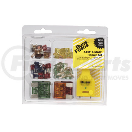 Bussmann Fuses NO.64 CARDED FUSE KITS, 64-Piece ATM-Max Fuse Kit w/ Tester-Puller