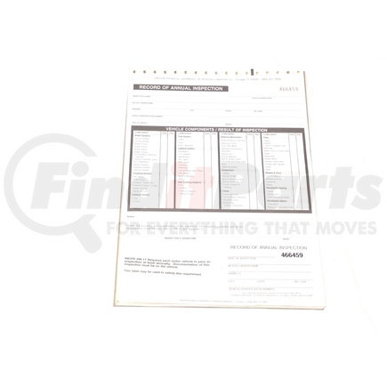 Ms Carita MSDRI97R ANNUAL INSPECTION FORM W/DECAL