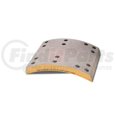 HALDEX GG4284D - drum brake shoe lining - front, air brake system, friction material: gg, fmsi: 4284 | brake lining, gg fmsi 4284 | drum brake shoe lining