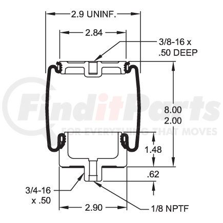 Firestone W023587002 Air Spring Sleeve Style