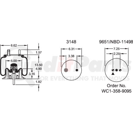 Firestone W013582120 Airide Air Spring Reversible Sleeve 1T14C-1