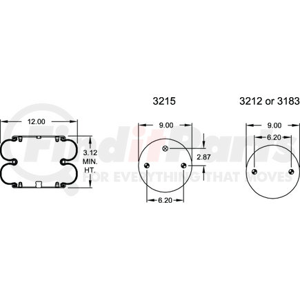 Firestone W013587444 Airide Air Spring Double Convoluted 22-1.5