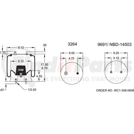 Firestone W013589415 Airide Air Spring Reversible Sleeve 1T15L-4