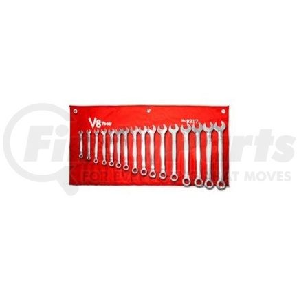 V8 Hand Tools 9317 17pc Std Combo Wr Set Metric