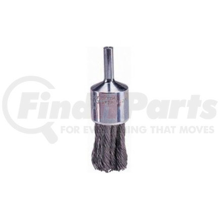 Weiler 10027 Wire End Brush, 1-1/8" Diameter, .014 Knotted Wire, 1/4" Round Stem, 22,000 RPM Max