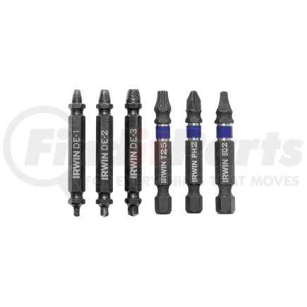 Hanson 1876225 6 Piece Impact Screw-Grip Double Ended Screw Extractor Set
