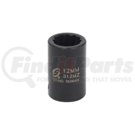 Sunex Tools 312MZ 3/8" Drive 12 Point Impact Socket, 12mm