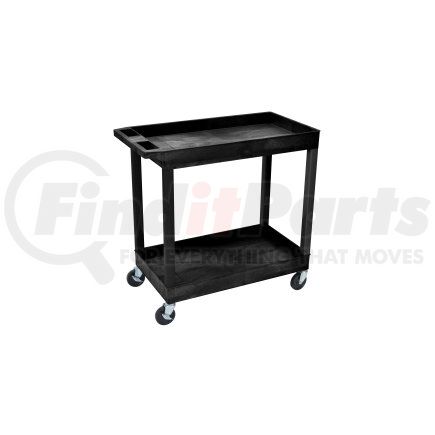 Luxor EC11-B Luxor&#174; E-Series Plastic Utility Tub Cart, 2 Shelf, 35-1/4"Lx18"Wx36-1/4"H, Black