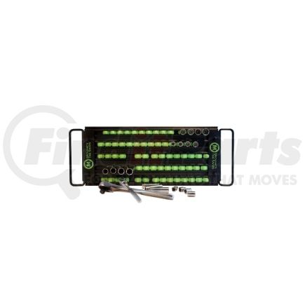 Mechanic's Time Savers MTSLASTRAYMBG 5row Lock-a-Socket Tray in Matte Black/Green Posts