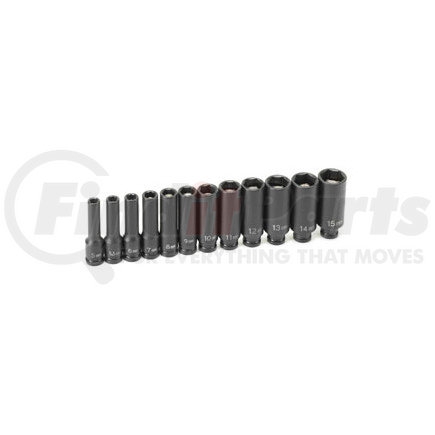 Grey Pneumatic 9712MDG 12-Piece 1/4 in. Drive 6-Point Magnetic Deep Impact Socket Set