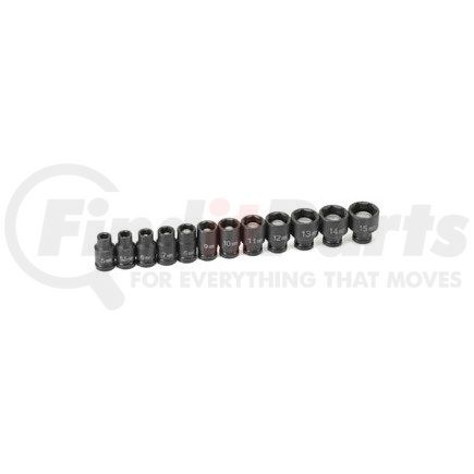 Grey Pneumatic 9712MG 1/4" Drive 12 Pc. Metric Magnetic Impact Socket Set