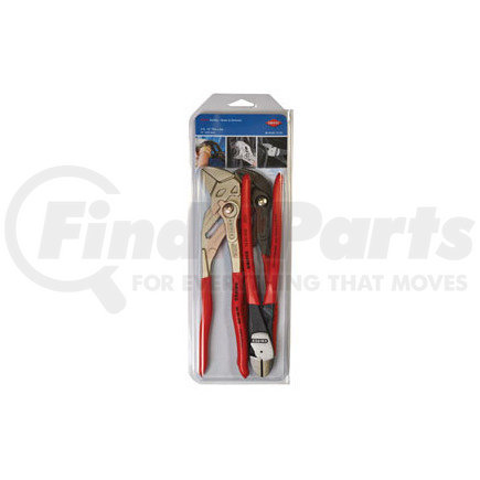 Knipex 9K0080117US 3 Pc. 10" Pliers Set - Cobra Water Pump Pliers, Pliers Wrench & High Leverage Diagonal Cutter