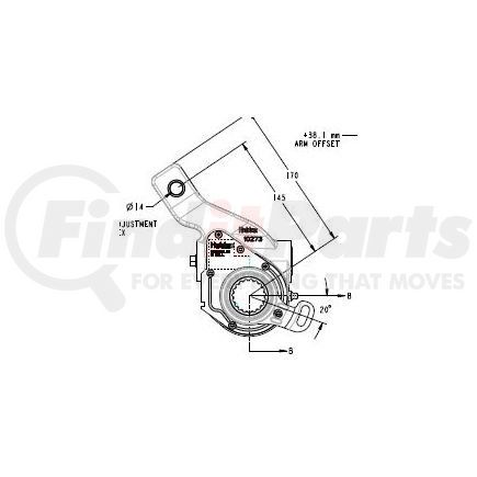 Haldex 30010167 Air Brake Automatic Slack Adjuster Kit - Transit AA1, 145mm Arm Length