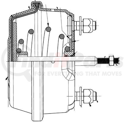 Haldex 130300001 Air Brake Chamber - Single Diaphragm, T30