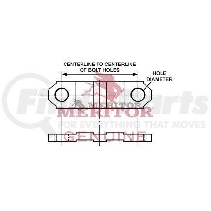 Meritor RECP148 Universal Joint Strap Kit - 1.75 in. CL to CL of Bolt Holes, 0.27 in. Hole Diameter