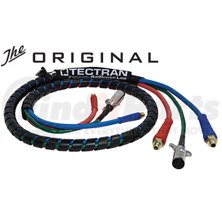 Tectran 13A13501 Air Brake Hose and Power Cable Assembly - 13.5 ft., Red and Blue, 3-in-1 AirPower Lines