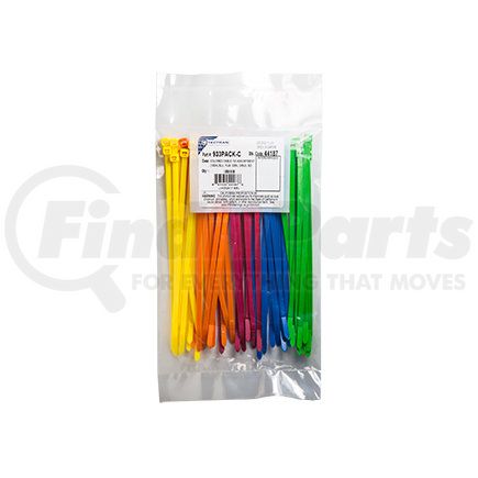 Tectran 933PACK-C Cable Tie - Assorted Colored Cables, Nylon, 6.6