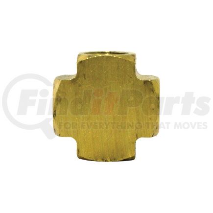 Tectran 102-D Air Brake Pipe Cross - Brass, 1/2 inches Pipe Thread, Extruded
