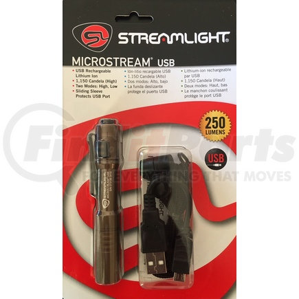  Linterna de bolsillo MicroStream Streamlight 66602 de 250  lúmenes, recargable con cable coyote USB de 5 pulgadas, empaquetado en  cápsula. : Deportes y Actividades al Aire Libre