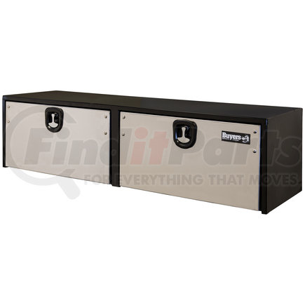 Buyers Products 1702725 18 x 18 x 72in. Black Steel Truck Box with 2 Stainless Steel Doors