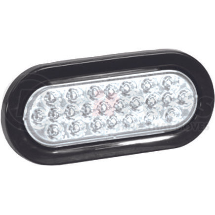 Buyers Products sl65co Warning Light - 6 Inch, Clear, Oval Recessed Strobe, with 24 LED