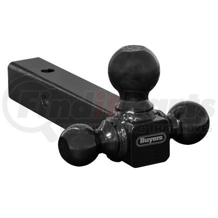 Buyers Products 1802200 Trailer Hitch - Tri-Ball Hitch, Solid Shank with Black Towing Balls