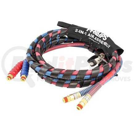 Phillips Industries 11-82150 Air Brake Hose Assembly - 15 ft. with Red and Blue (Emergency and Service) Grips