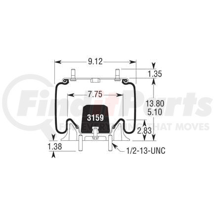 Firestone W013589376 Airide Air Spring Reversible Sleeve 1T15L-2