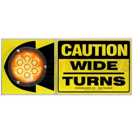 Peterson Lighting 818WTA 418WTA/818WTA LumenX® Mid-Trailer, Wide-Turn Signal - LED Amber, Wide Turn