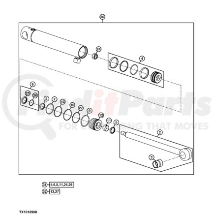 John Deere AH210484 - JOHN DEERE-REPLACEMENT, Replacement Rod Seal Kit ...