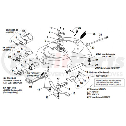 Sk 75013 16 By Jost Major Rebuild Kit Complete Top Plate Models Jsk37uaa Jsk37usa 33 Lb