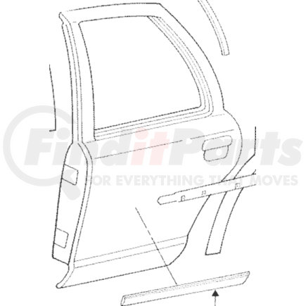 Ford F7MZ5425556PTM MOLDING DOOR OUTSIDE