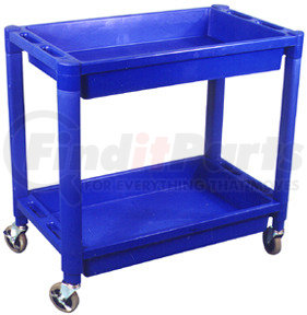 ASTRO PNEUMATIC 8330 - heavy duty plastic 2-shelf utility cart, black | heavy duty plastic 2 shelf utility cart | utility cart