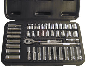 ATD Tools 1200 44 Pc. 1/4" Drive 6 Point SAE and Metric Pro Socket Set