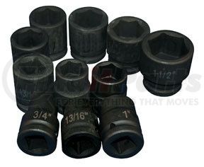 ATD Tools 6404 11 Pc. 3/4" Drive 6 Point SAE Truck Service Impact Socket Set