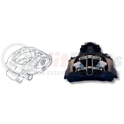 Hendrickson S-33648-3 Air Brake Disc Brake Caliper - for Hendrickson Pan 22-1 Series Trailers