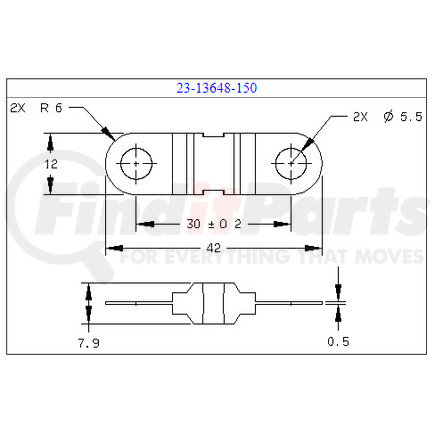 Freightliner 23-13648-150 Electrical Fuse Cartridge - MIDI M5, 150 A, Gray