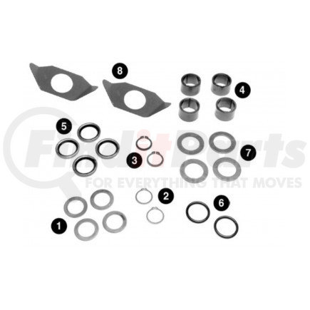 Mack 8235-KIT8042 Air Brake Camshaft Repair Kit - Drive/Steer, Q/Q Plus, 15.00 in./16.50 in. Brake Dia.