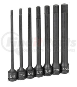 Grey Pneumatic 1267H 7-Piece 3/8 in. Drive SAE 6 in. Extended Length Hex Impact Drive Socket Set