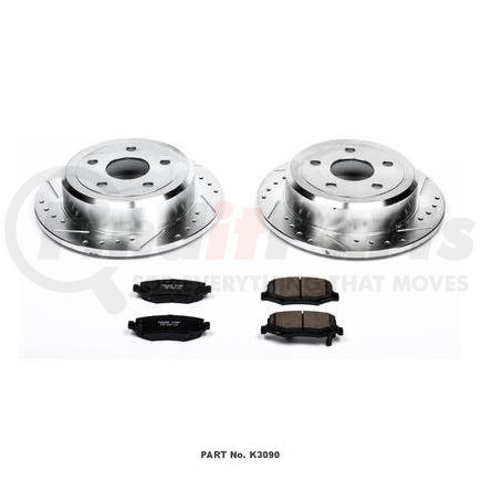 PowerStop Brakes K3090 Z23 Daily Driver Carbon-Fiber Ceramic Brake Pad and Drilled & Slotted Rotor Kit