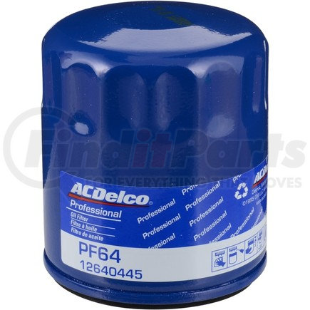 ACDelco PF64 Engine Oil Filter - Spin-On, Blue Housing