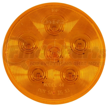 TRUCK-LITE 44281Y - super 44 turn signal light - led, yellow round lens, 6 diode, grommet mount, 12v | super 44, led, yellow round, 6 diode, rear turn signal, fit 'n forget s.s., 12v | turn signal light