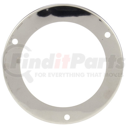 TRUCK-LITE 44708 - flange cover - mirror finish, 4 in diameter round shape lights, silver stainless steel, 3 screw bracket mount | mirror finish, flange cover, 4 in diameter lights, used in round shape lights | light cover