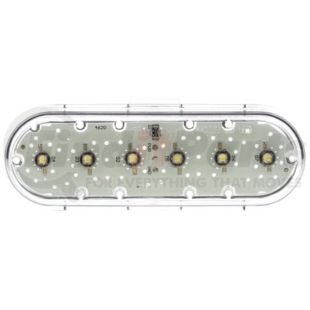 TRUCK-LITE 60354C - 60 series work light - 2x6 in. oval led, white housing, 6 diode, 12v, grommet mount, 450 lumen | 60 series 2x6 in. oval led work light, 6 diode, 450 lumen, 12v | work light