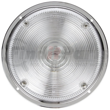 TRUCK-LITE 80355 - 80 series dome light - incandescent, 1 bulb, round clear lens, chrome flange mount, 12v | 80 series, incan., 1 bulb, clear, round, dome light, chrome flange, 12v | dome light